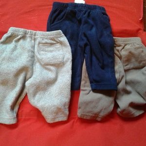 3 pair of fleece pants